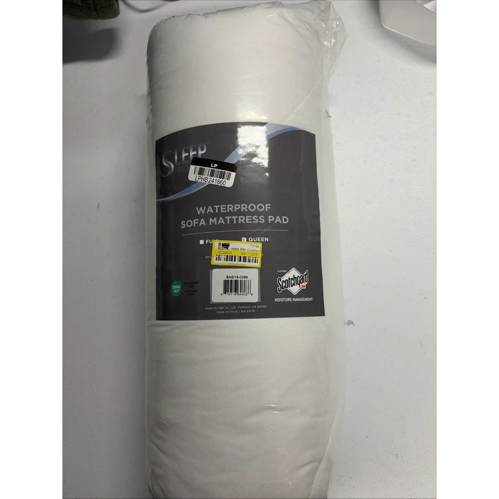 Sleep Philosophy White Waterproof Mattress 3M-Moisture Protection Pad Queen Size